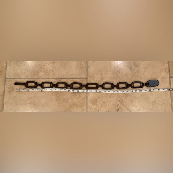 S/S 1997 Gucci by Tom Ford Wood Leather Chain Link Cutout Belt - Picture 5 of 5